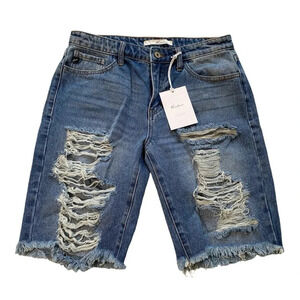 KanCan Ripped Denim Jean Shorts